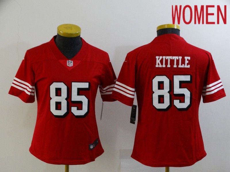 Women San Francisco 49ers 85 Kittle Red New Nike Vapor Untouchable Limited 2021 NFL Jersey